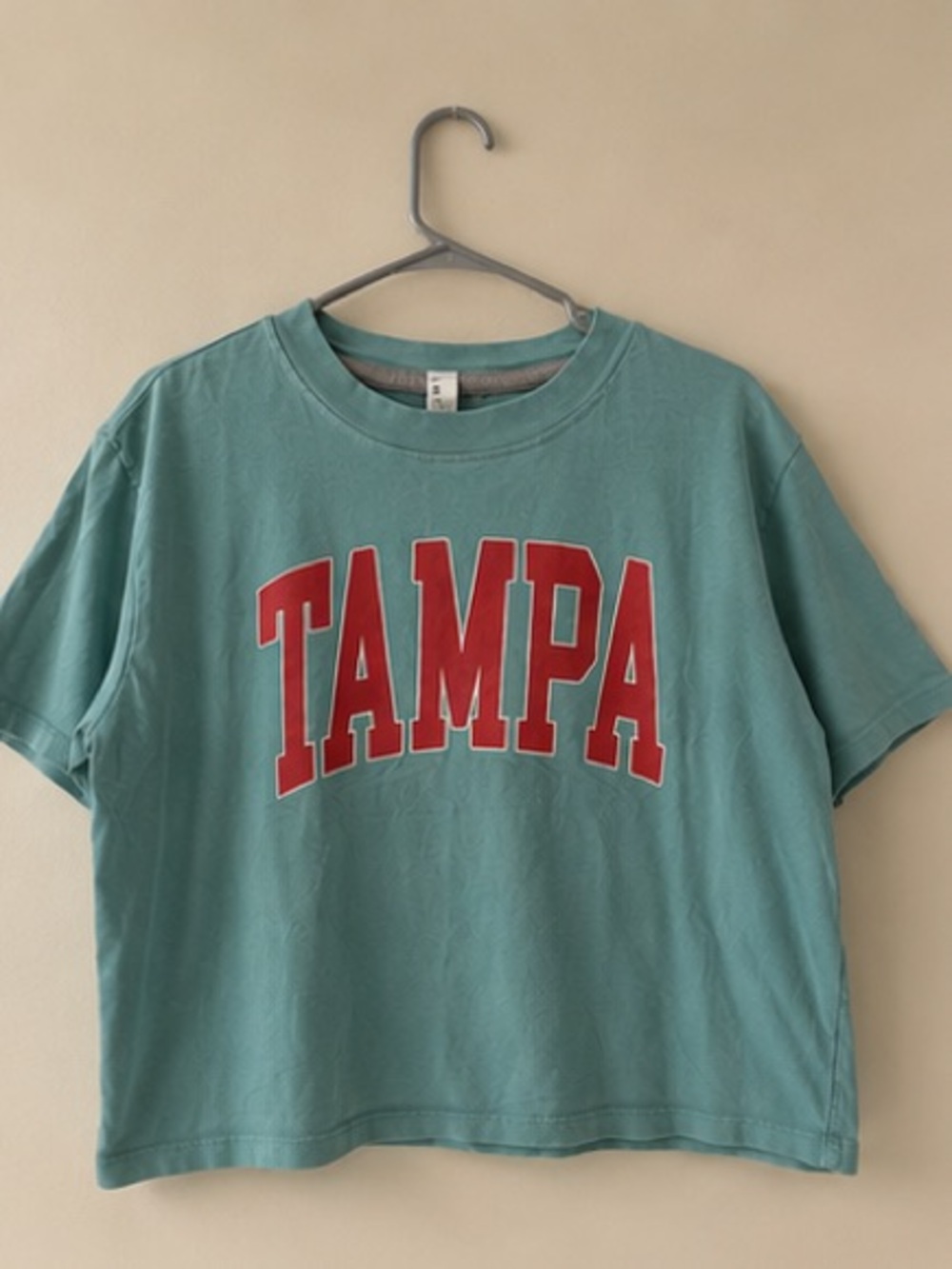 Tampa Graphic Tee - Teal with Red Lettering